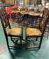 French antique solid wood extending dining table and 6 chairs