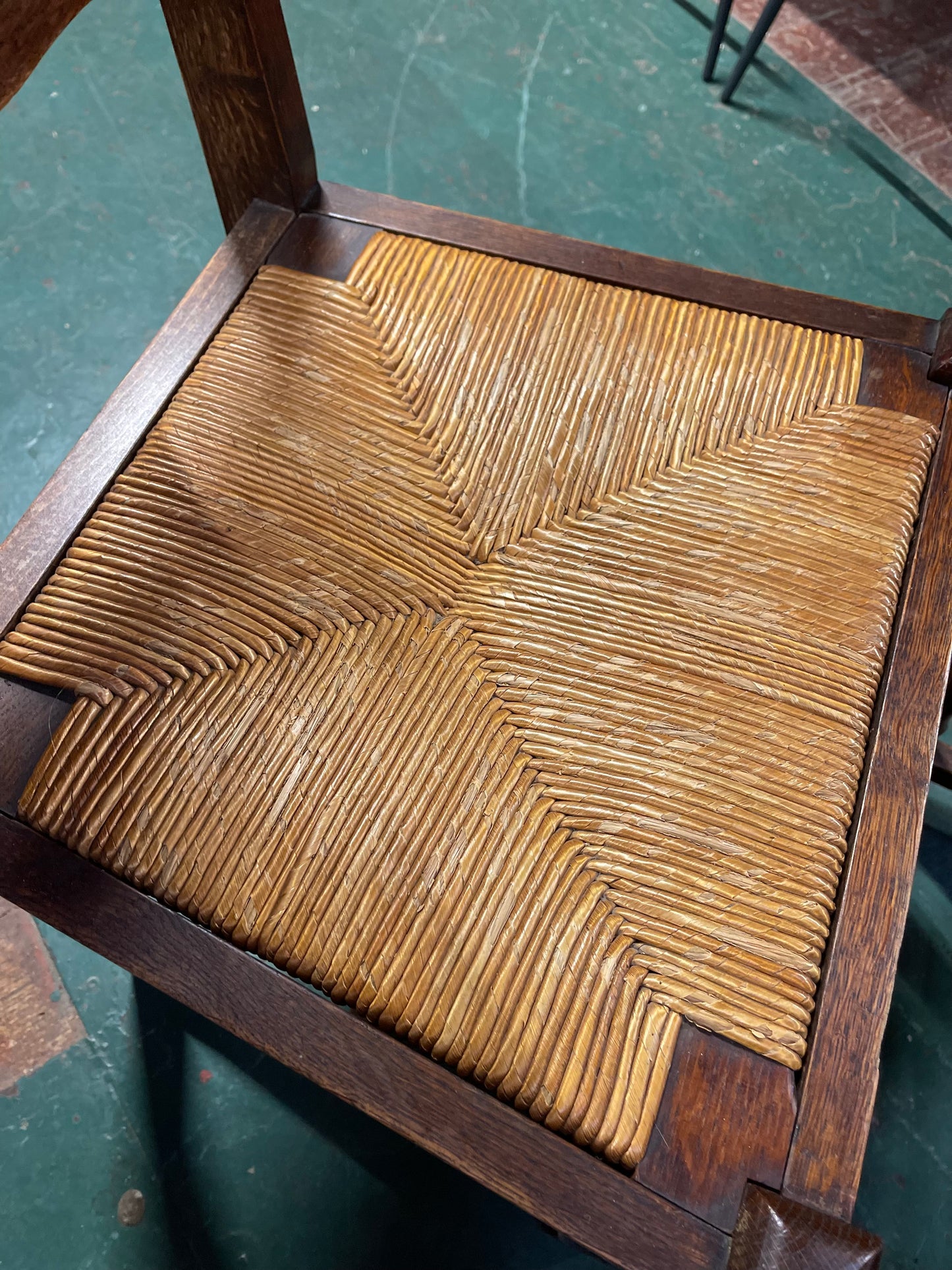 French antique solid wood extending dining table and 6 chairs