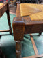 French antique solid wood extending dining table and 6 chairs