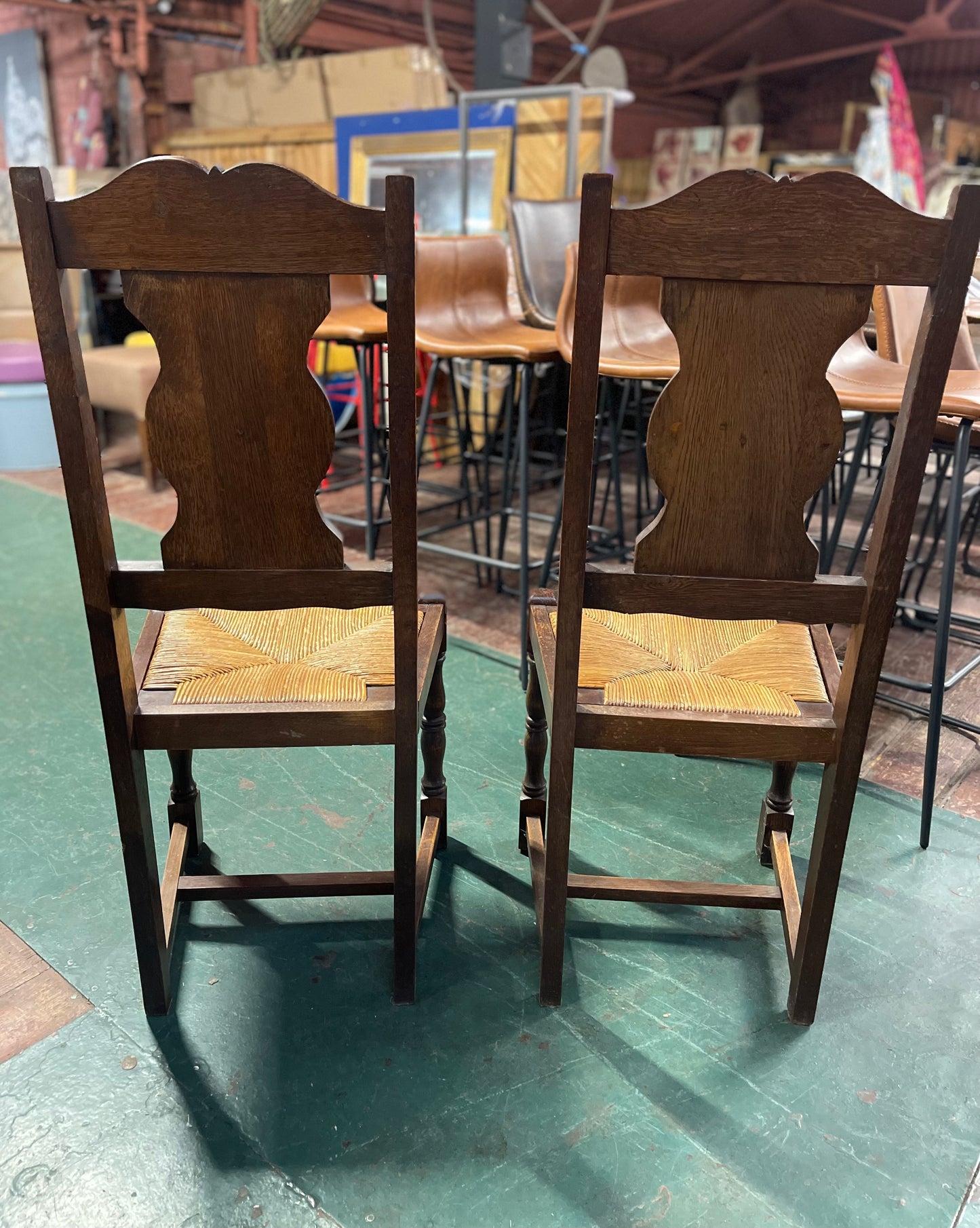 French antique solid wood extending dining table and 6 chairs