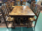 French antique solid wood extending dining table and 6 chairs