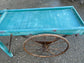 Vintage style display handcart with metal wheels