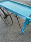 Vintage style display handcart with metal wheels