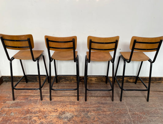 4 x counter height bar stools with metal frames