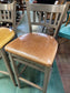 Pair of grey shabby chic bar stools