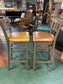 Pair of grey shabby chic bar stools