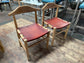Set of 4 Scandi style light wood dining chairs with leather seats