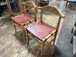 Set of 4 Scandi style light wood dining chairs with leather seats
