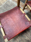 Set of 4 Scandi style light wood dining chairs with leather seats
