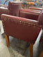 Set of 7 leather-effect tub chairs in two shades of red