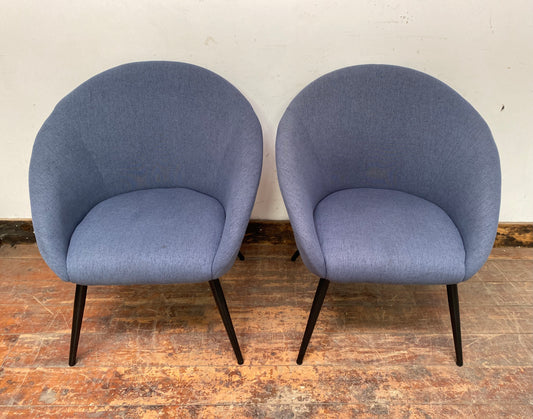 Pair of blue fabric chairs
