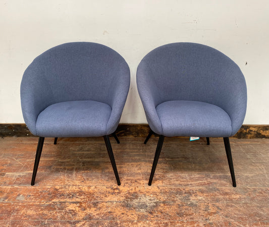 Pair of blue fabric chairs