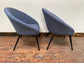 Pair of blue fabric chairs