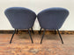 Pair of blue fabric chairs