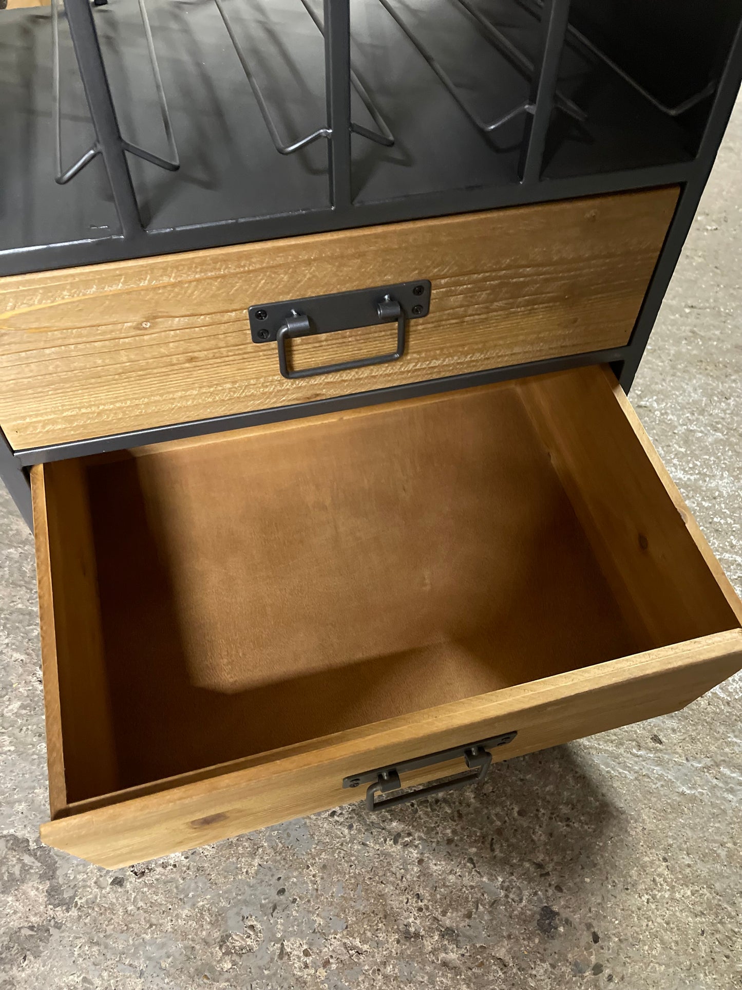 Tall industrial style wine bottle rack / storage unit