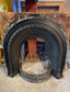 Vintage cast iron metal fireplace and grate insert