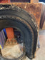 Vintage cast iron metal fireplace and grate insert