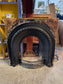 Vintage cast iron metal fireplace and grate insert
