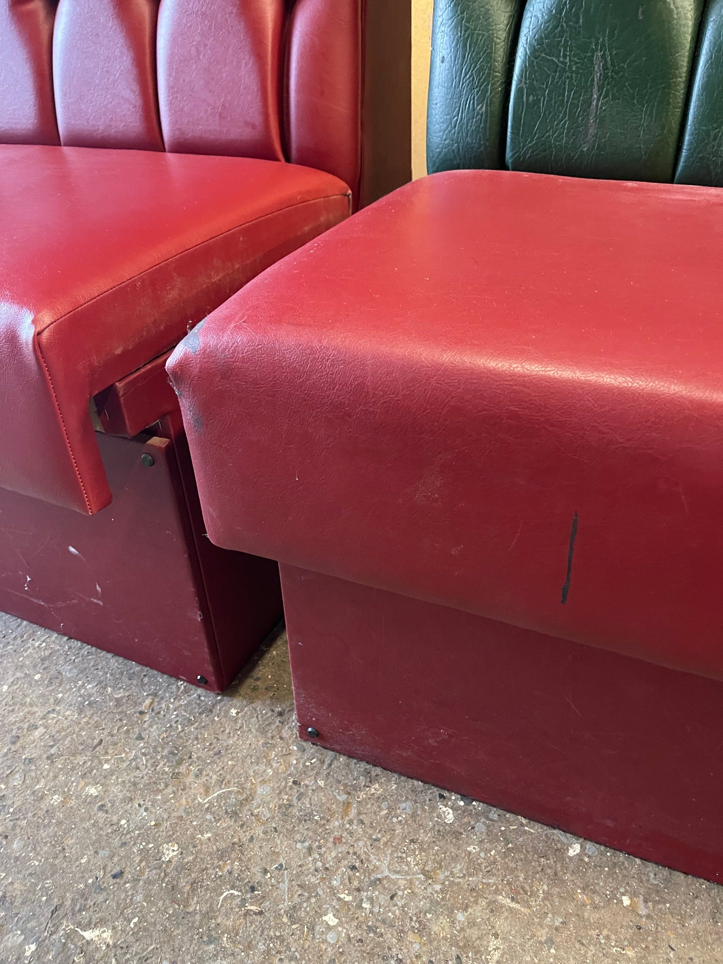 Set of 3 tall fixed seating pub benches