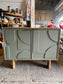 Stylish cabinet with geometric door design
