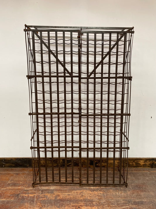 Antique metal RIGIDEX wine rack / storage cage (150 bottle capacity)