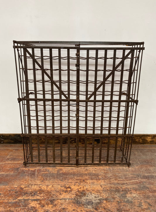 Antique metal RIGIDEX wine rack / storage cage (100 bottle capacity)