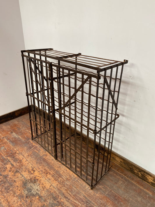 Antique metal RIGIDEX wine rack / storage cage (100 bottle capacity)