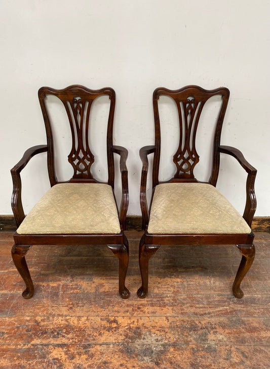 Pair of vintage / antique repro style Art Nouveau chairs
