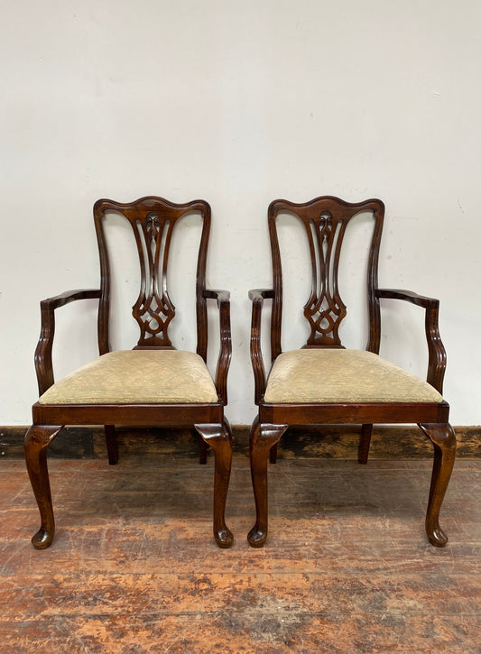 Pair of vintage / antique repro style Art Nouveau chairs