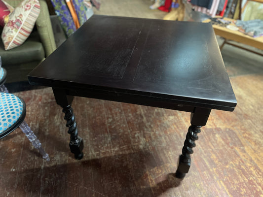 Vintage square dining table in dark wood
