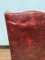 Stunning red leather wingback armchair