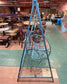 Blue metal garden swing seat