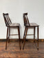 Set of 6 x retro style wooden bar stools