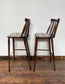Set of 6 x retro style wooden bar stools