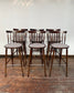 Set of 6 x retro style wooden bar stools