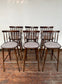 Set of 6 x retro style wooden bar stools