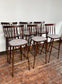 Set of 6 x retro style wooden bar stools