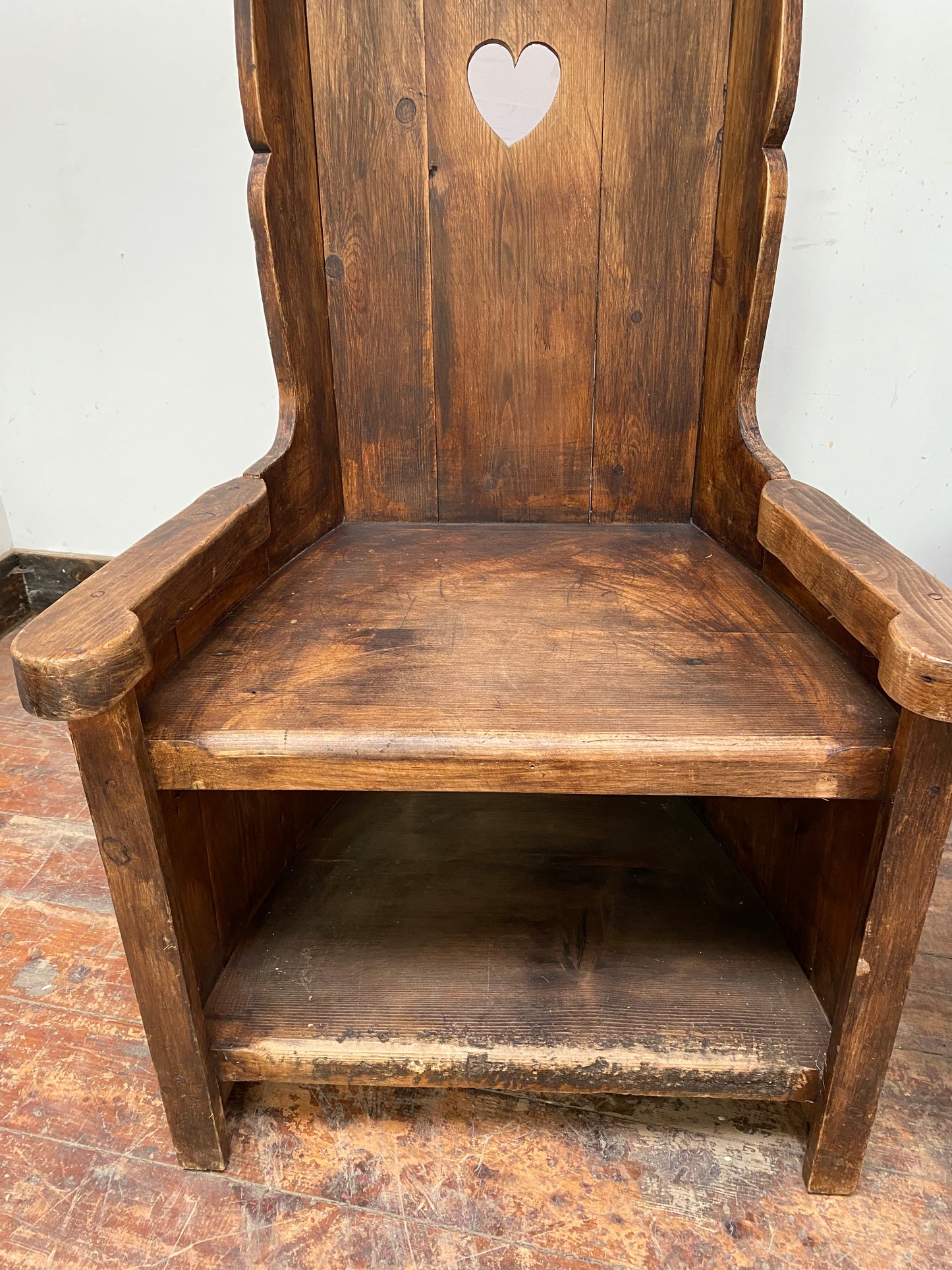 Pair of beautiful antique chairs with heart shaped holes