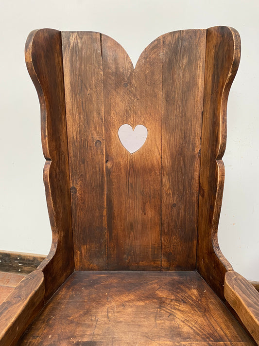 Pair of beautiful antique chairs with heart shaped holes