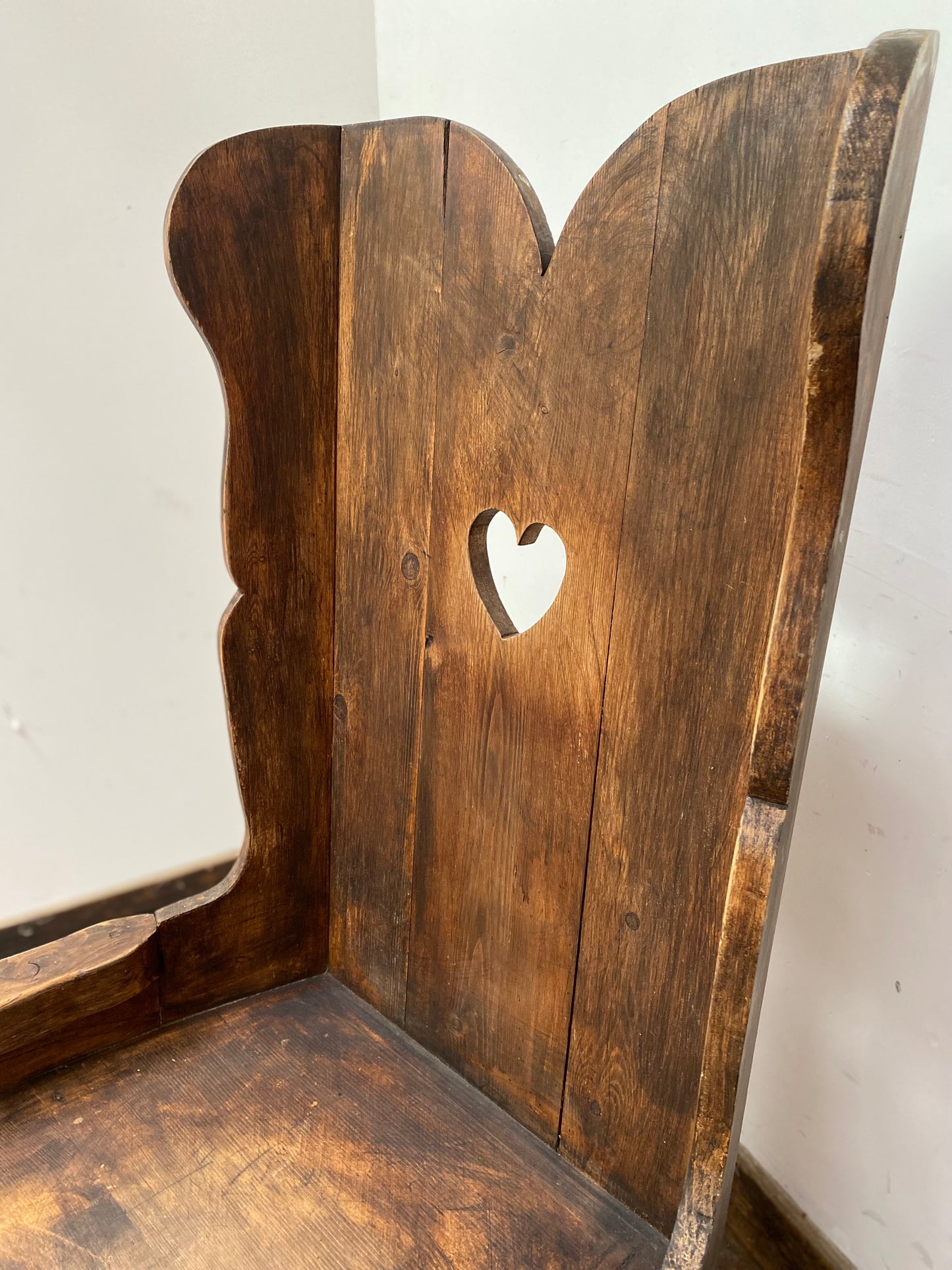 Pair of beautiful antique chairs with heart shaped holes