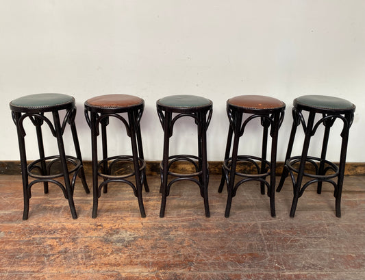 5 x vintage bentwood bar stools