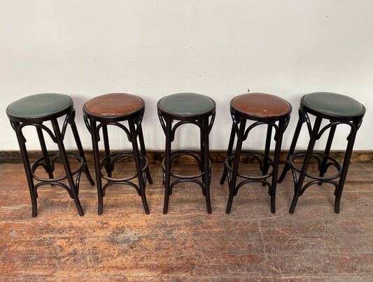 5 x vintage bentwood bar stools