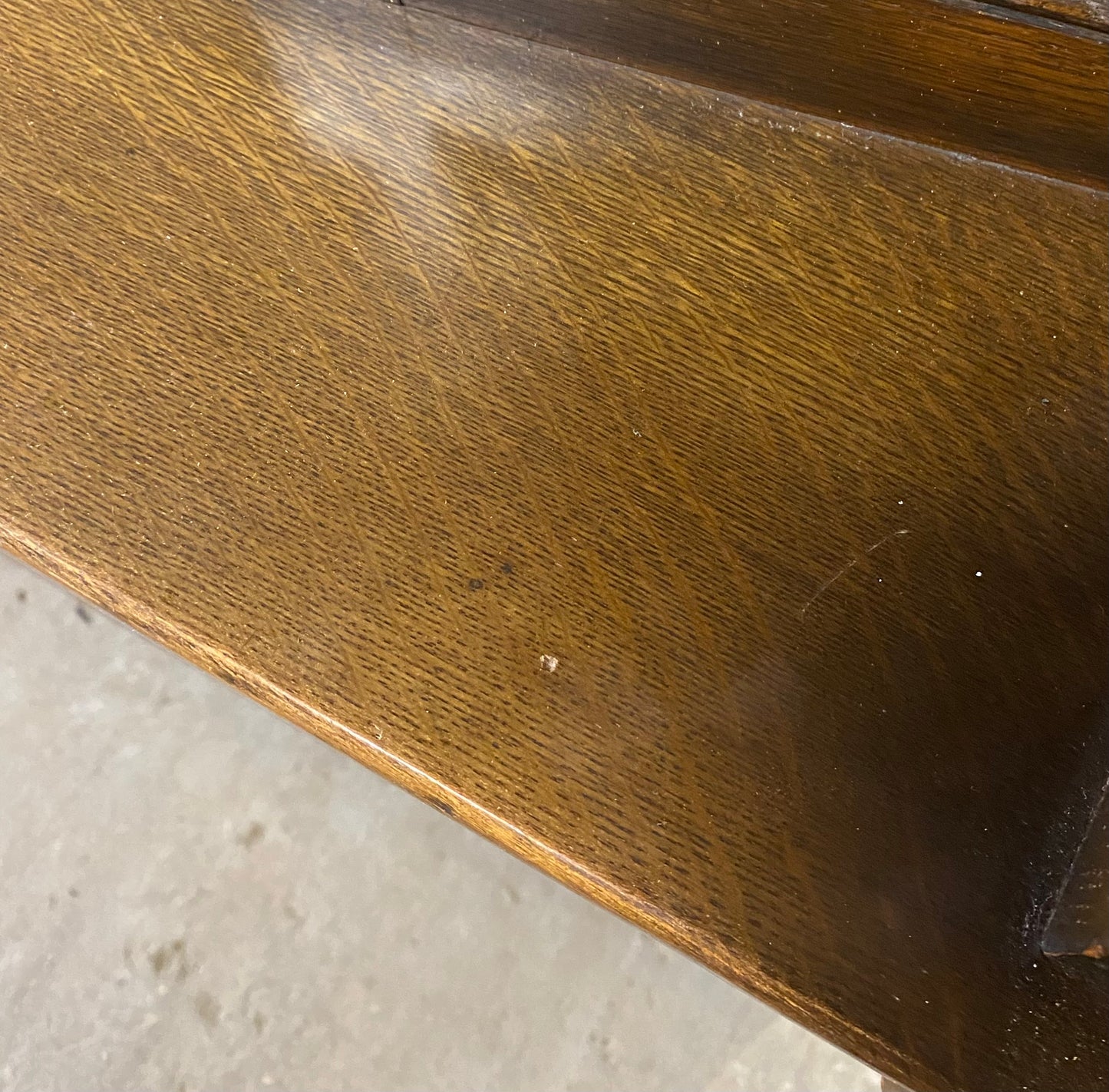 Antique solid oak tall sideboard / cabinet with ornate carvings