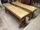 Matching pair of leather-effect long benches