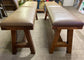 Matching pair of leather-effect long benches