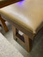 Matching pair of leather-effect long benches
