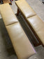 Matching pair of leather-effect long benches