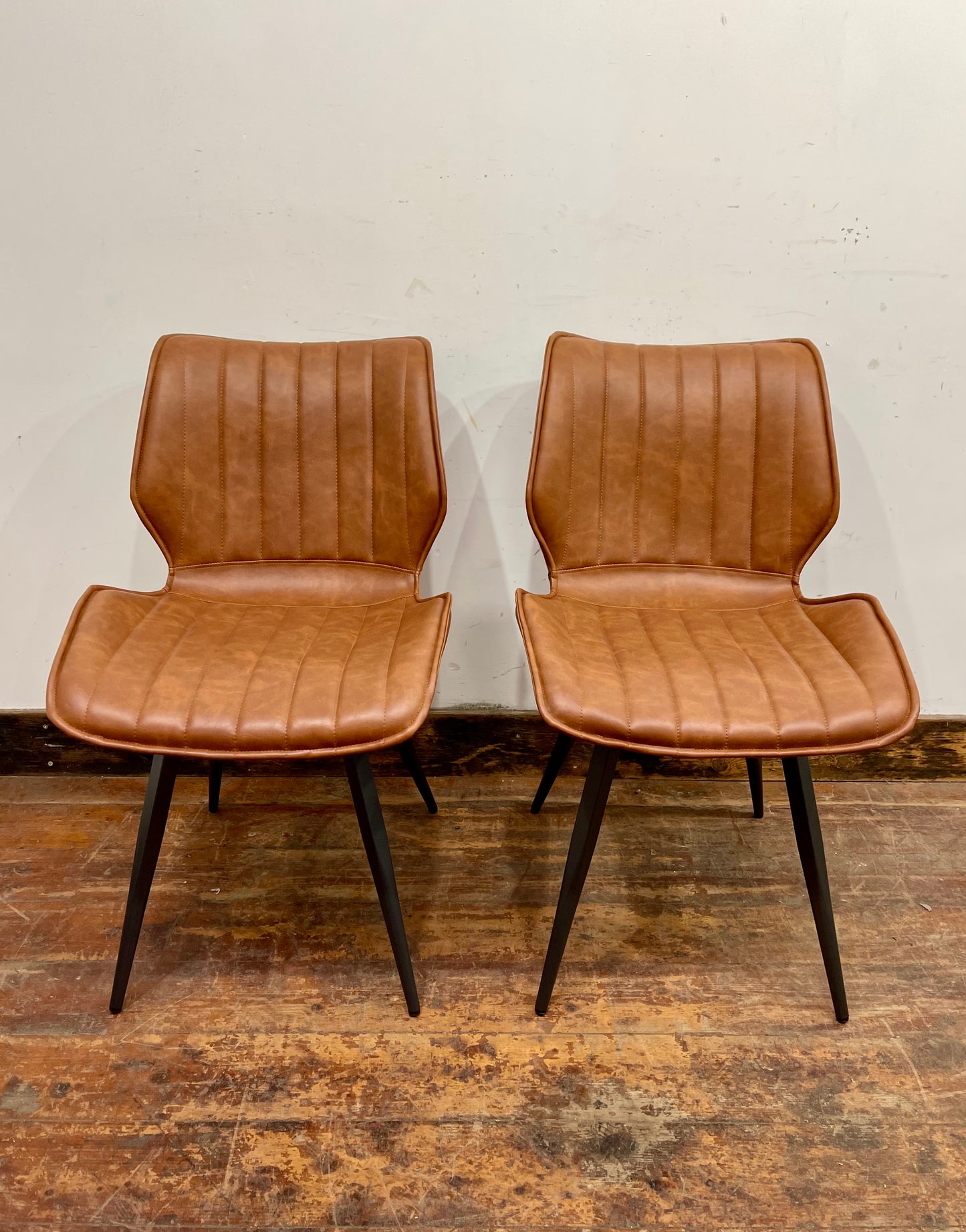 2 Alpha Tan Dining Chairs