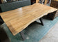 Ex-display live edge dining table with cross base