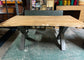 Ex-display live edge dining table with cross base